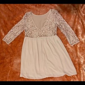 Blush pink babydoll dress